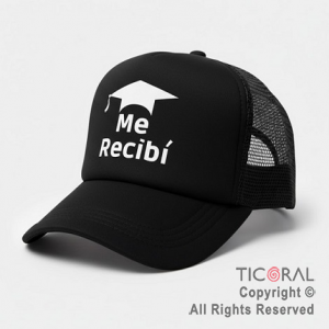 SOMBRERO VISERA IMPRESO ME RECIBI NEGRO CAP x 1